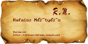 Rafaisz Mátyás névjegykártya