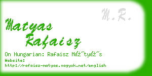 matyas rafaisz business card